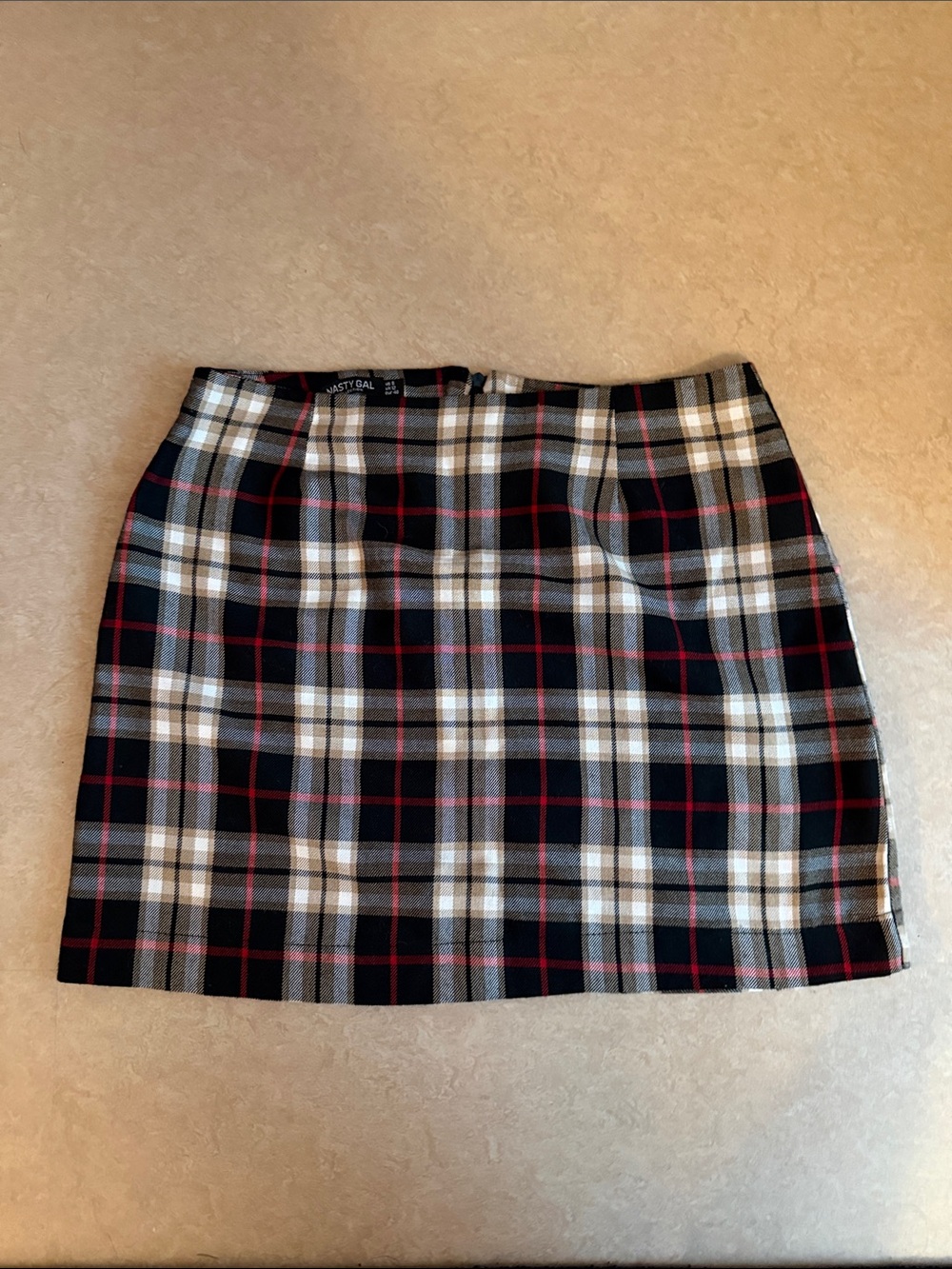 Plaid Mini Skirt in Black and Cream - Nasty Gal US 8